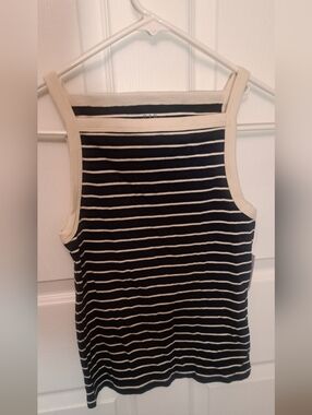 Black & Cream Striped Tank Top Gap Small New with Tags Summer Casual